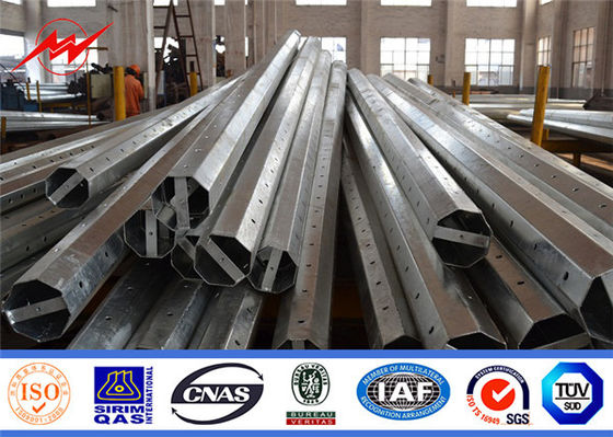 پایه های برق 11kv Utility Hot Dip Galvanized Octagonal