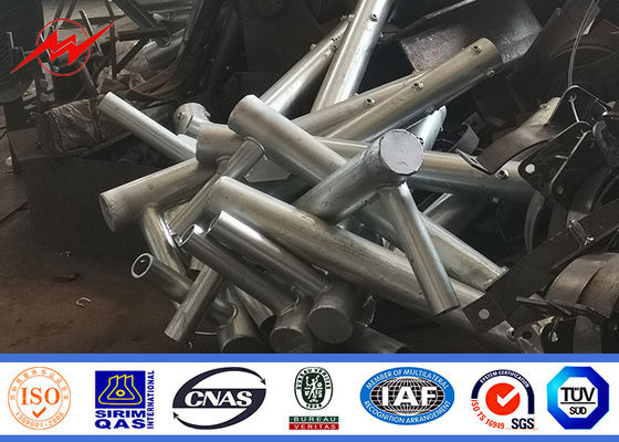 Q235/Q345 قطب برق فولادی 3m-15m تیره گرد 2.5-20mm جوش گالوانیزه