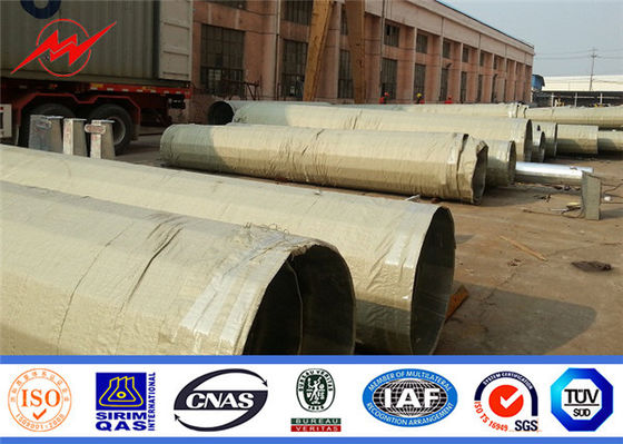 خط توزیع 69kv 60ft 80ft فولادی بار شکستن قطب قدرت 1000 کیلوگرم