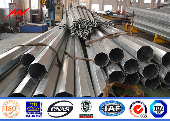 خط توزیع 69kv 60ft 80ft فولادی بار شکستن قطب قدرت 1000 کیلوگرم