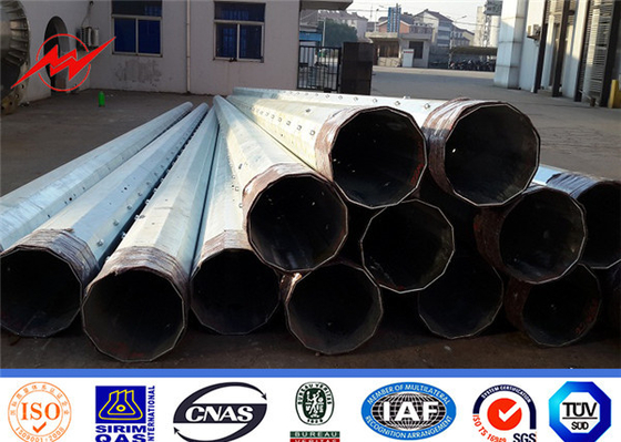 گیربکس قطب برقی لوله ای فولادی حرفه ای Astm A123 گالوانیزه Gr65