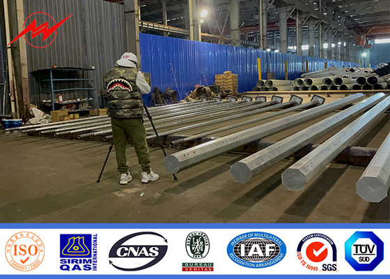 35FT 500kg 750kg قطب فولادی لوله ای 2.75 / 3mm ضخیم گرم غوطه ور شده
