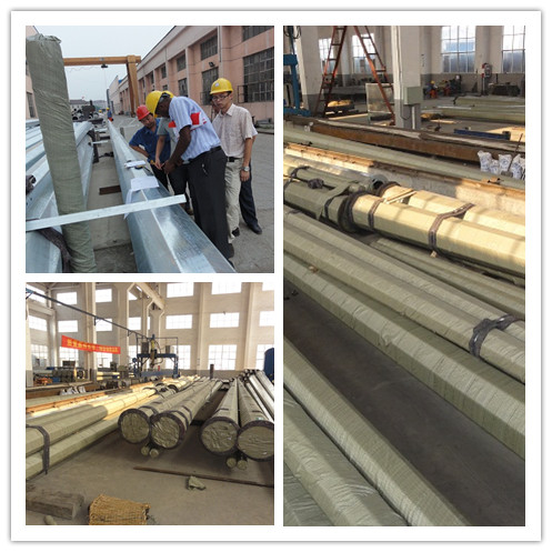 11M 13.5KNEقطب برق برای نصب در زمین یا صفحه پایه در دسترس در اندازه های مختلف و پایان 0