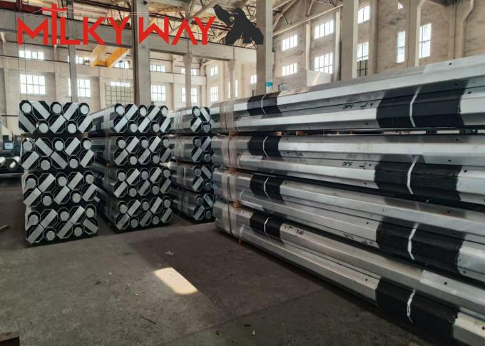 3.8mm 7.2mm 9m 11m مالزی hop dip galvanisation قطب های الکتریکی فولادی با FRP 0