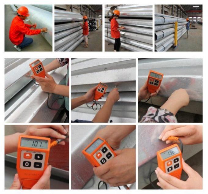 11m 3.8mm 7.2mm 80-100 میکروم متوسط ​​Galvanization Dip Hot برای قطب استیل گالوانیزه بادوام 0