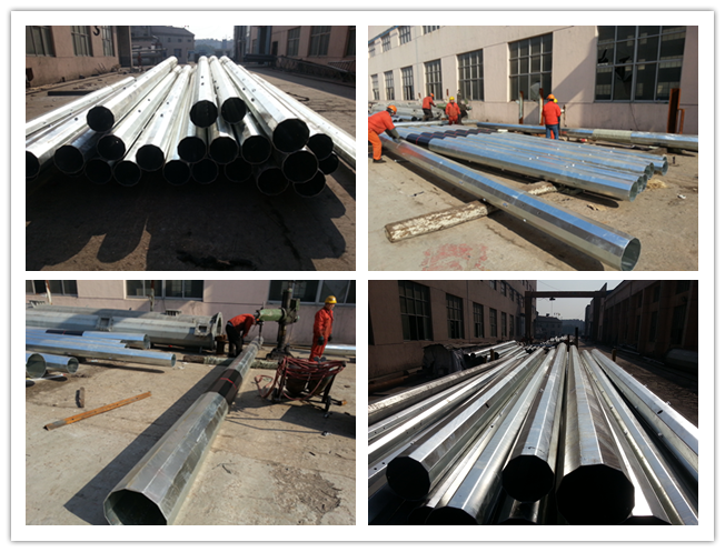 14 متر کلاس3 کلاس4 قطب فولادی گالوانیزه برای خط انتقال 33kv 0